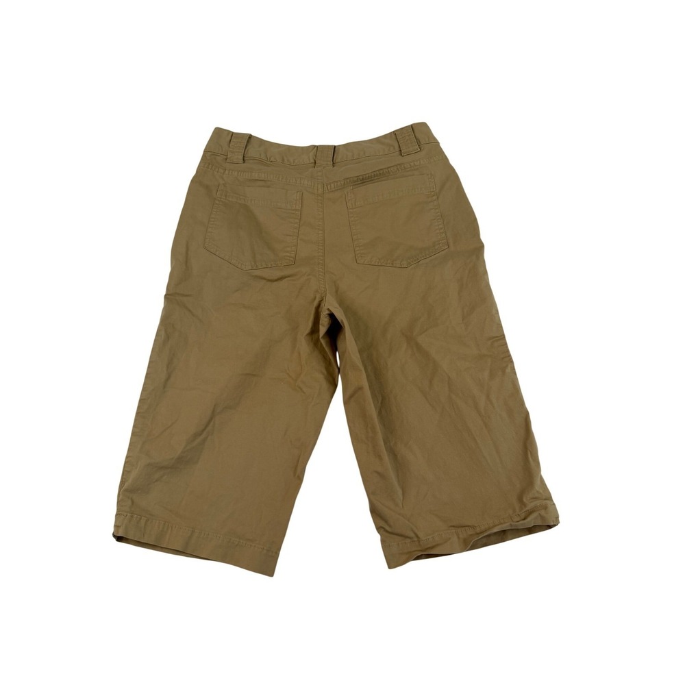 St Johns‎ Bay Khaki Capri Pants Womens 4 Tan Wide Leg Mid Rise Utility 1395